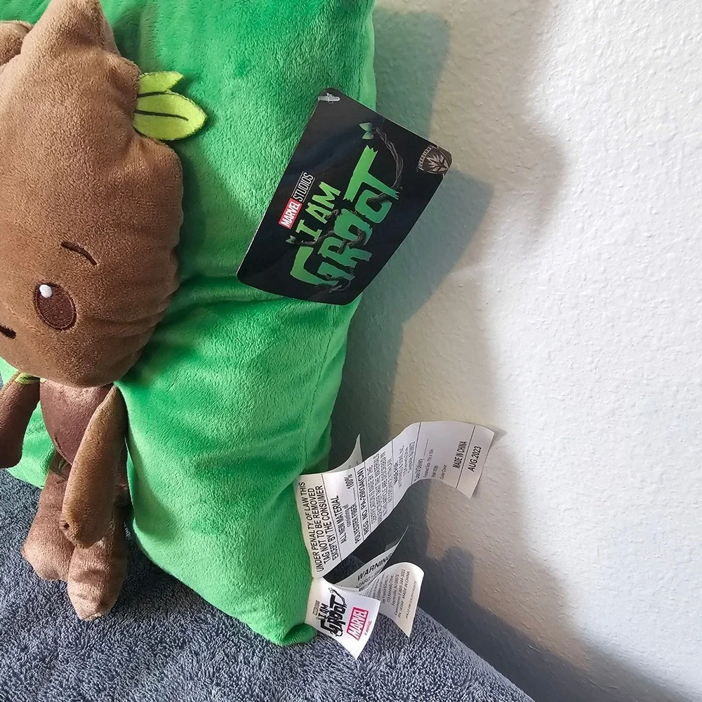Marvel I Am Groot Plush Decorative Pillow Kids Green Brown Guardians Galaxy NEW